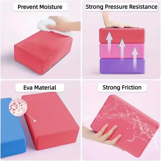 Yoga Blocks Gym Foam Brick – Pilates Training Exercise Fitness Bolster Cushion